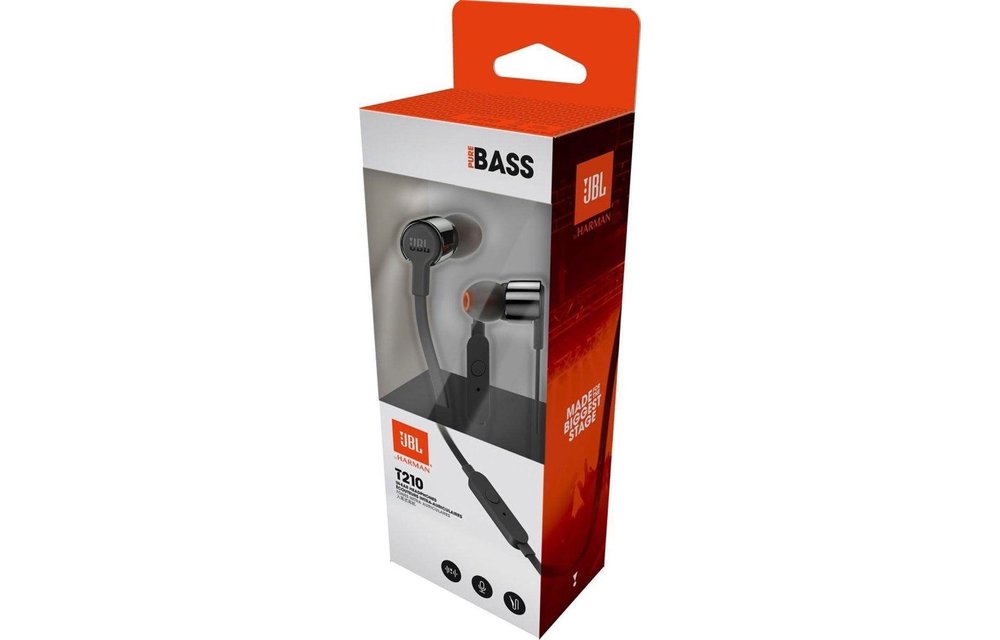 JBL T210 zwart In-Ear oordopjes - Oordopjes