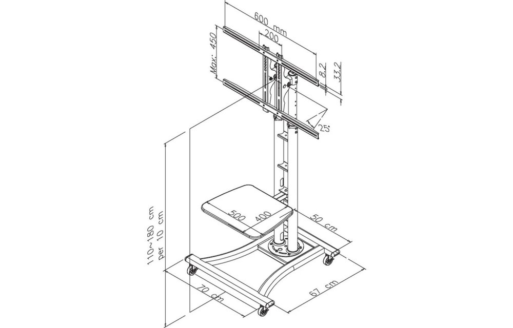 Neomounts by Newstar PLASMA-M1800E TV Trolley - TV muurbeugel