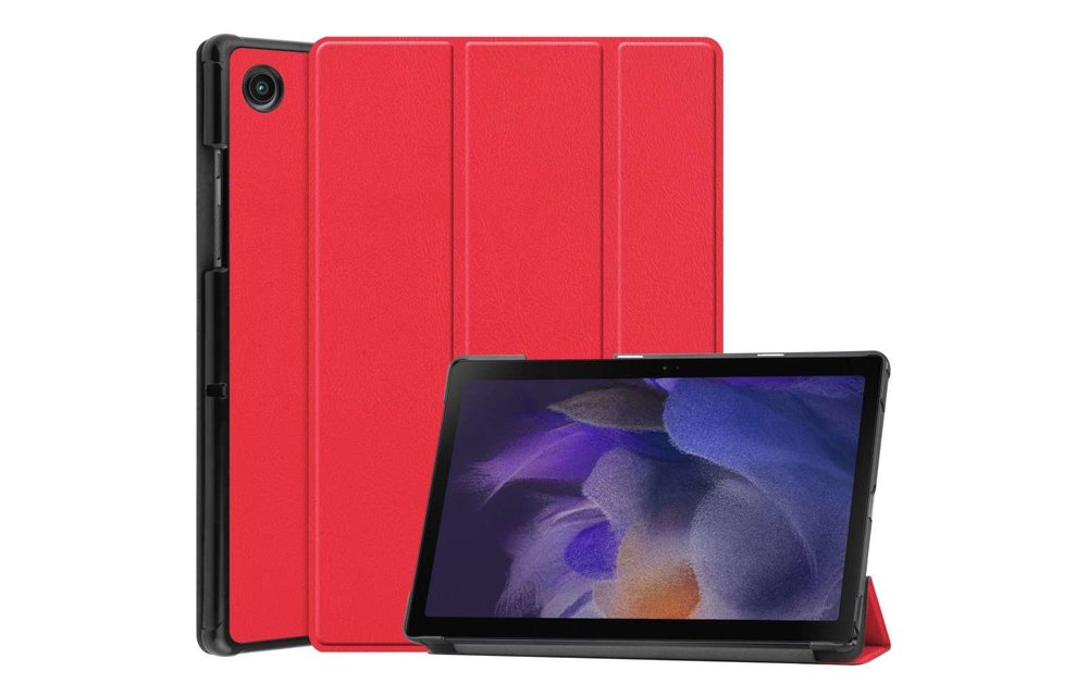 Just in Case Samsung Galaxy Tab A8 - Smart Tri-Fold Case - Rood - Beschermhoes