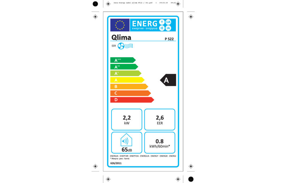 Qlima P522 - Mobiele airco