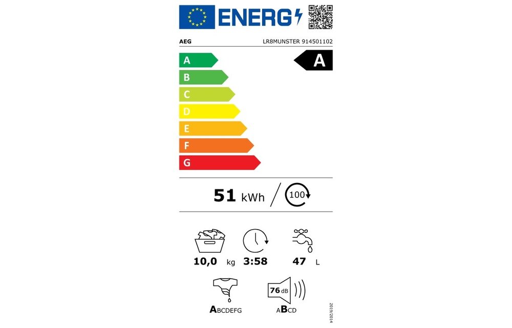 AEG LR8MUNSTER 8000 Serie Powercare Autodose - Wasmachine