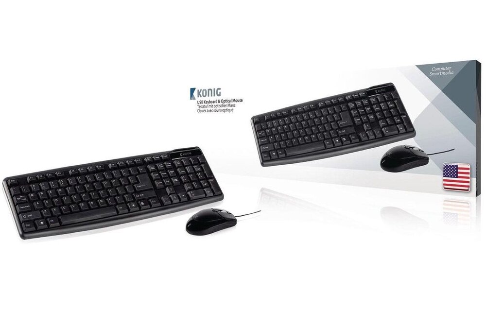 König CSKMCU100 US - Toetsenbord + muis set