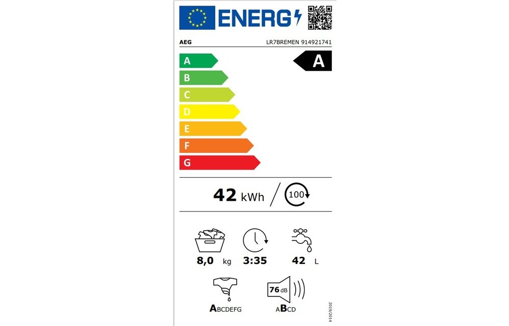 AEG ProSteam LR7BREMEN - Wasmachine