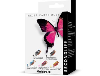 SecondLife Canon 570/571 Multipack Zwart + 3 kleuren - Inktcartridge