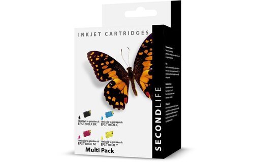 SecondLife Epson 603 XL Multipack Zwart + 3 kleuren - Inktcartridge