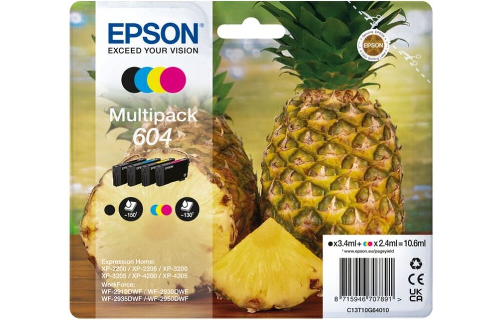 Epson 604 T10G46 Zwart + 3 kleuren - Inktcartridge