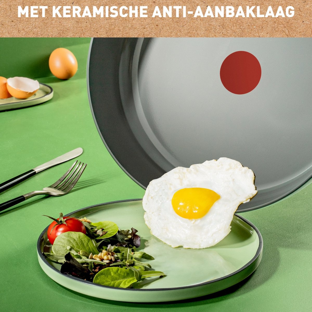 Tefal Renew+ Koekenpan 24cm Zwart