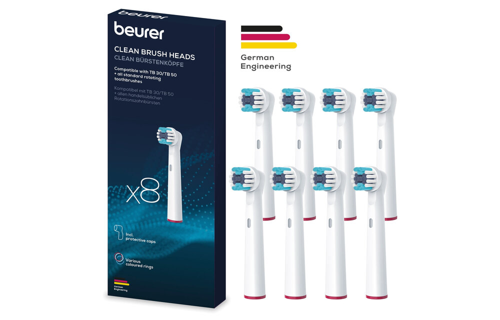 Beurer Borstelkoppen Clean voor TB 30 / TB 50 (8 stuks) - Opzetborstel