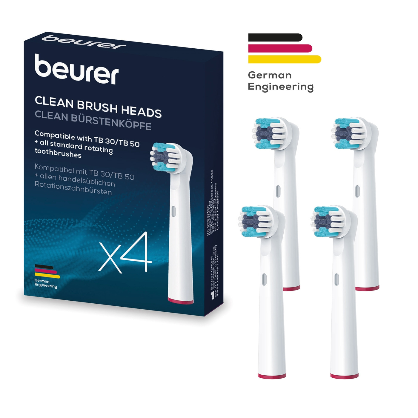 Beurer Borstelkoppen Clean voor TB 30/ TB 50 (4 stuks) - Opzetborstel