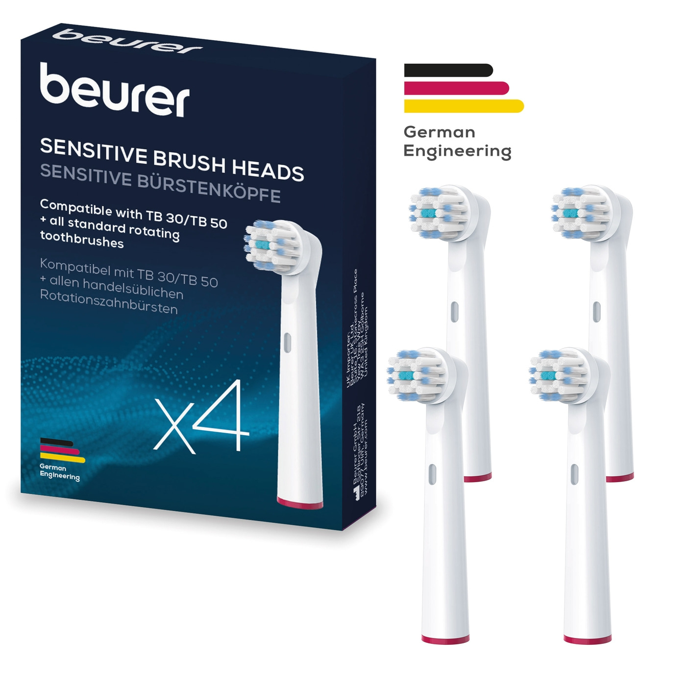 Beurer Borstelkoppen Sensitive voor TB 30 / TB 50 ( 4 stuks) - Opzetborstel