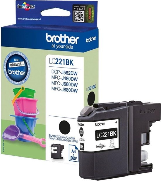 Brother LC-221BK Zwart - Inktcartridge