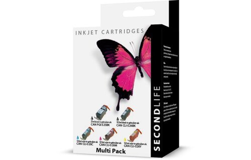 SecondLife Canon Multipack 525 Black & 526 Serie Zwart + 3 kleuren - Inktcartridge