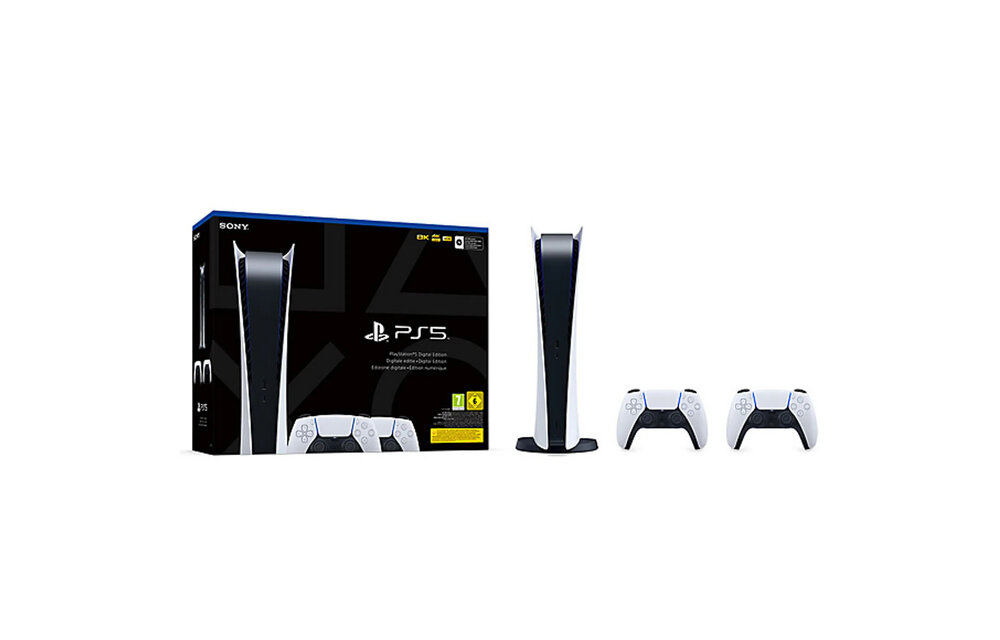Sony PlayStation 5 Digital Edition + 2 DualSense Controllers - Console