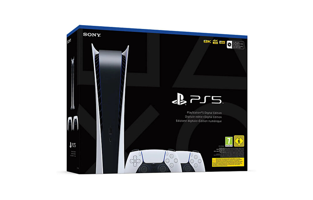 Sony PlayStation 5 Digital Edition + 2 DualSense Controllers - Console
