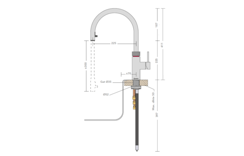 Quooker Flex RVS (Losse kraan) - Kokendwaterkraan