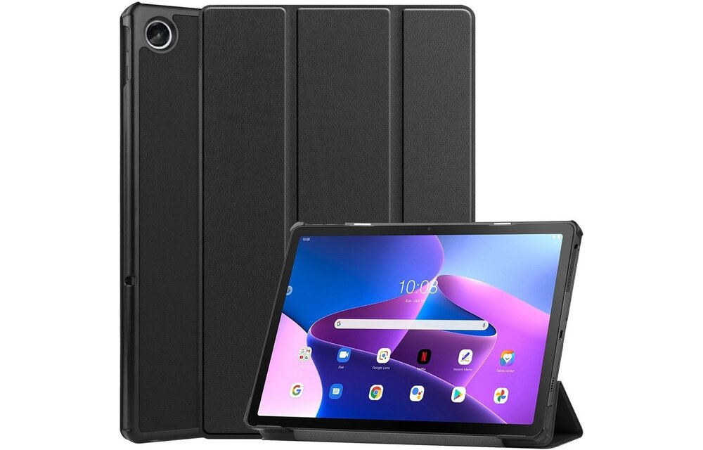 Just in Case Smart Tri-fold - Lenovo Tab M10+ - Zwart - Beschermhoes