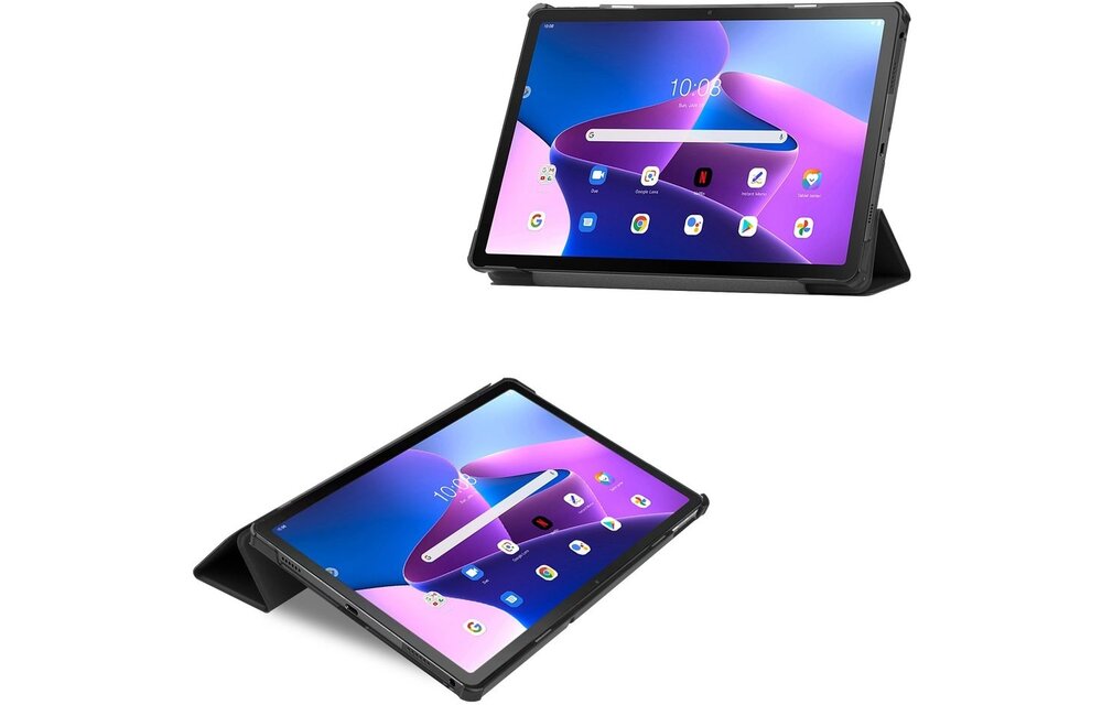 Just in Case Smart Tri-fold - Lenovo Tab M10+ - Zwart - Beschermhoes