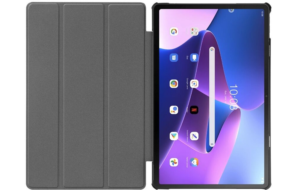Just in Case Smart Tri-fold - Lenovo Tab M10+ - Zwart - Beschermhoes