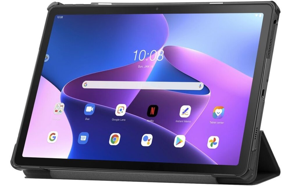 Just in Case Smart Tri-fold - Lenovo Tab M10+ - Zwart - Beschermhoes
