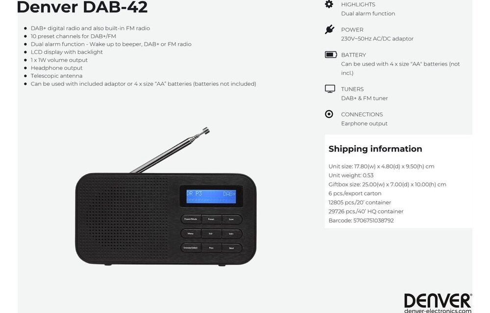 Denver DAB42 - Radio