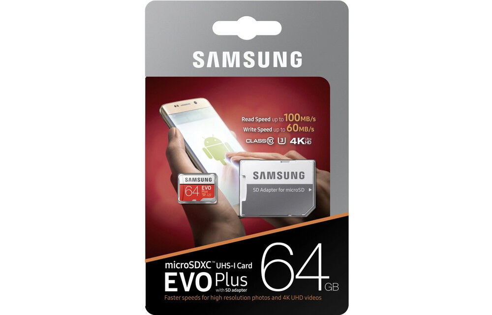 Samsung EVO Plus MicroSDXC 64GB - Micro SD kaart
