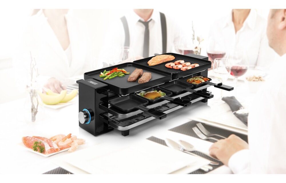 Princess 162925 Raclette Piano Black 8 - Gourmetset