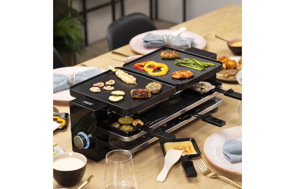 Princess 162925 Raclette Piano Black 8 - Gourmetset
