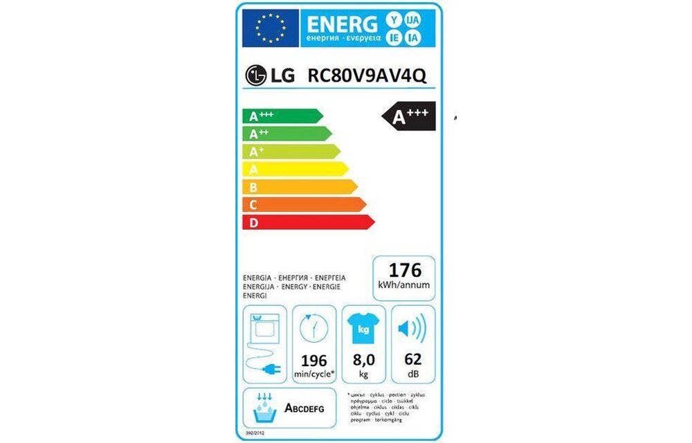 LG RC80V9AV4Q - Warmtepompdroger