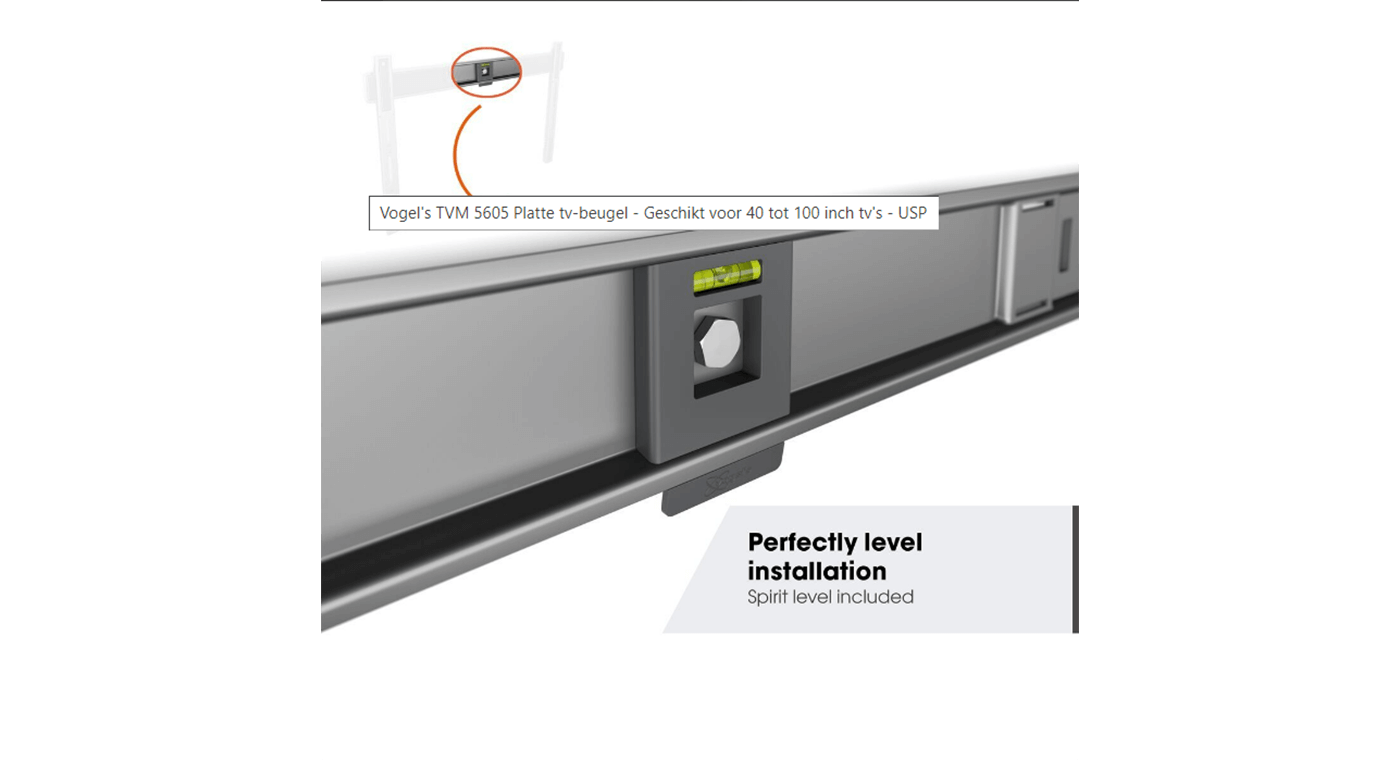 Vogel's TVM 5605 40 -100 inch zwart Platte tv-beugel - TV muurbeugel