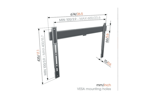 Vogel's TVM 5605 40 -100 inch zwart Platte tv-beugel - TV muurbeugel