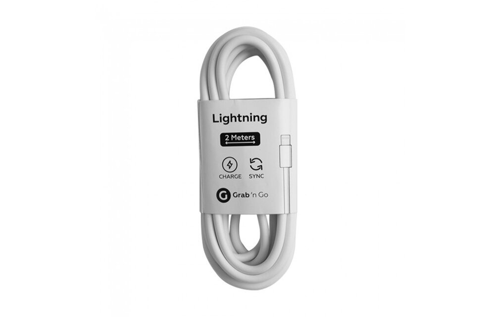 Grab 'n Go GNG-125 Lightning USB Kabel 2 Meter (wit)