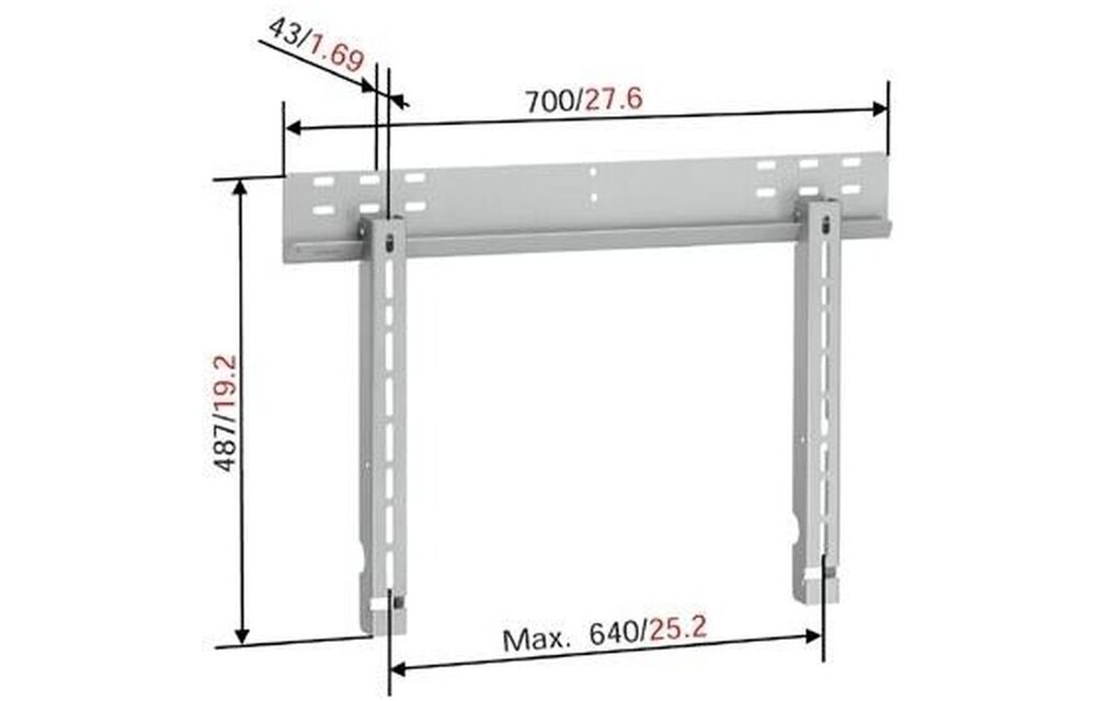 Vogel's VFW040 Zwart 26-50 inch platte muurbeugel - TV muurbeugel