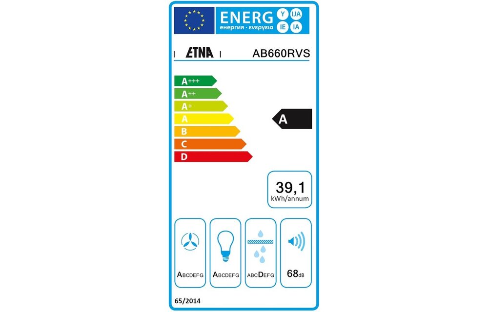 ETNA AB660RVS - Wandschouw afzuigkap
