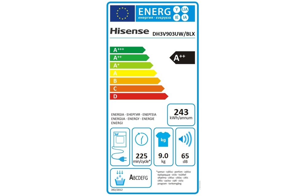 Hisense DH3V903UW/BLX - Warmtepompdroger