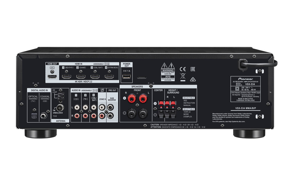 Pioneer VSX-534 - Receiver