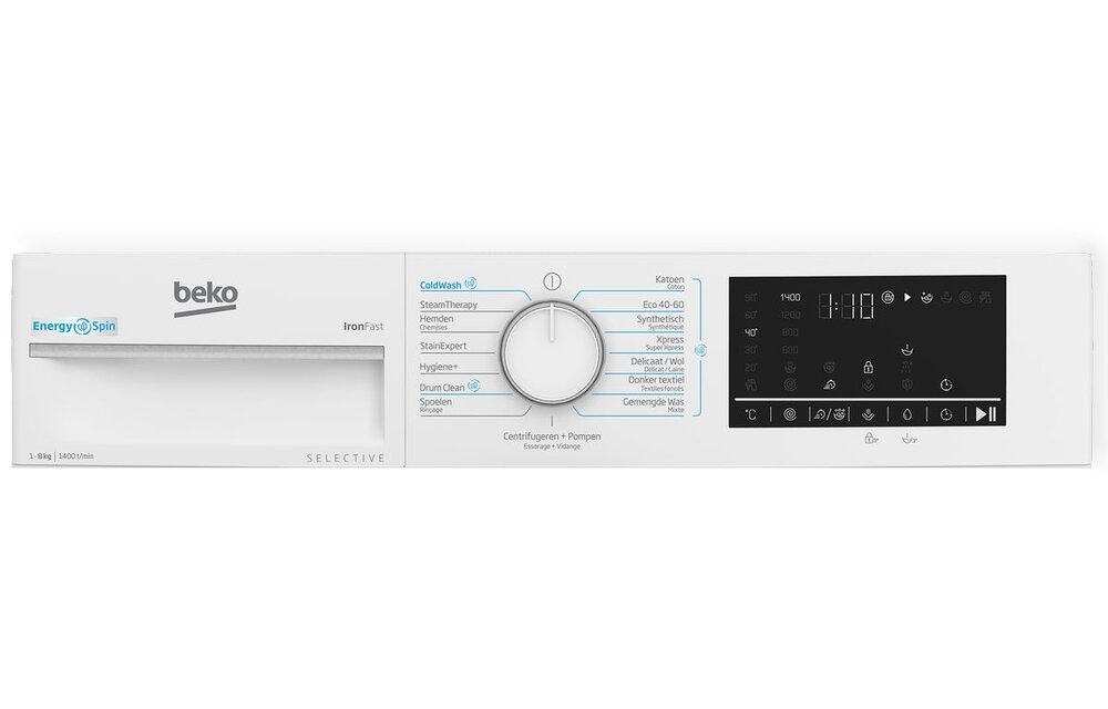 Beko B3WM4841W2 Selective Line EnergySpin - Wasmachine