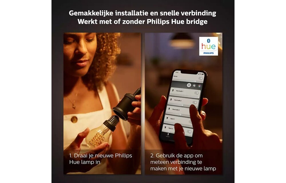 Philips HUE Single Pack 1x E27 / 7 WATT / A60 / White - Slimme lamp