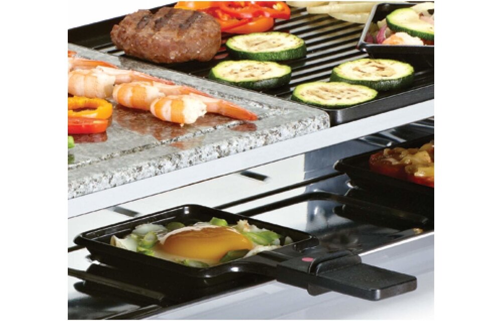 Princess Raclette 8 Stone & Grill Party 162820 - Gourmetset