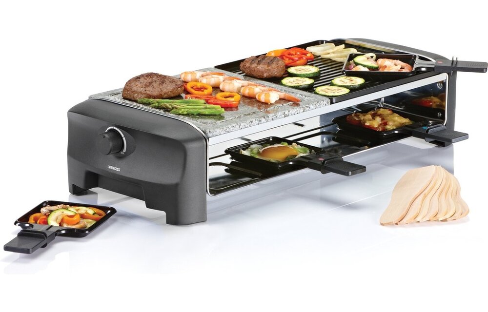 Princess Raclette 8 Stone & Grill Party 162820 - Gourmetset