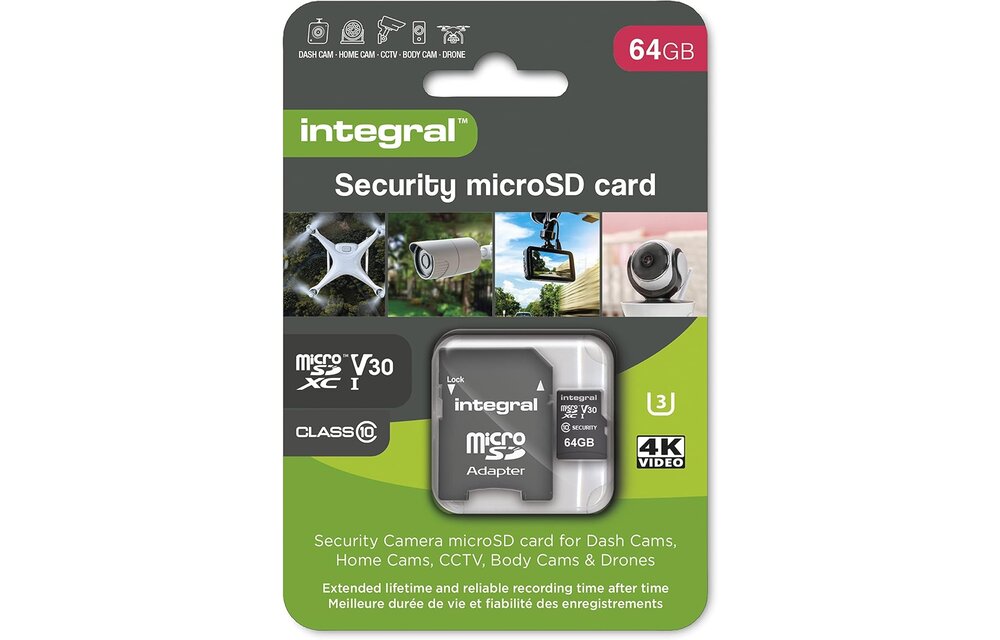 Integral Security MicroSDXC 64GB Class 10 - Micro SD kaart