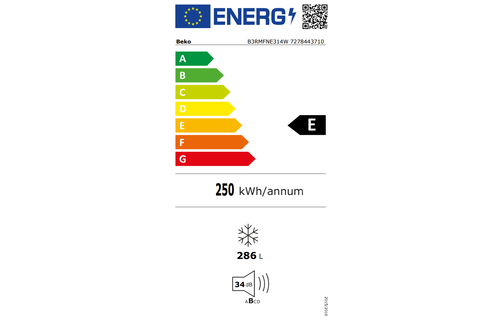 Beko B3RMFNE314W - Vrieskast