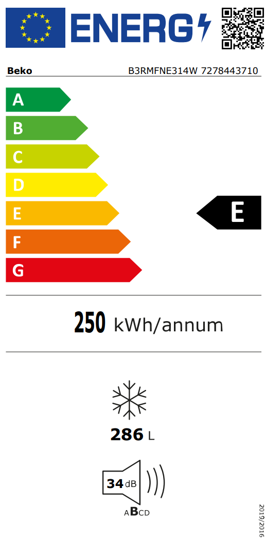 Beko B3RMFNE314W - Vrieskast