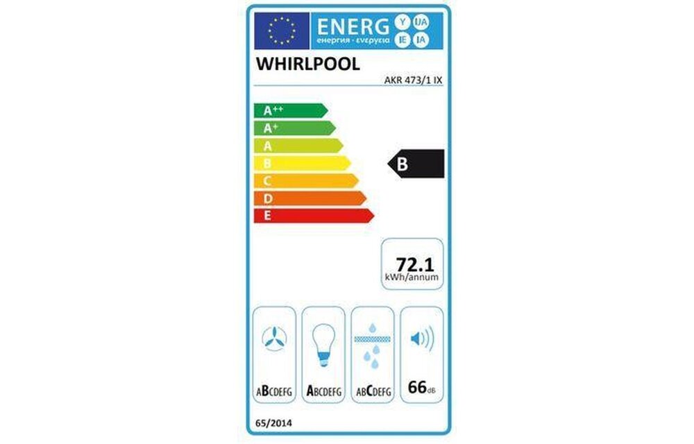 Whirlpool AKR473/1IX RVS - Inbouw afzuigkap
