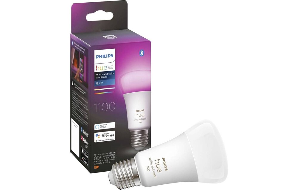 Philips Hue 1x E27 9W A60 Color Ambiance Single Pack - Slimme lamp