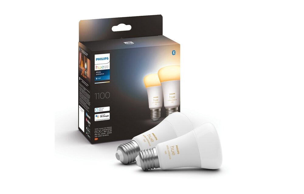 Philips Hue 2x E27 8WA60 White Ambiance Duo Pack - Slimme lamp