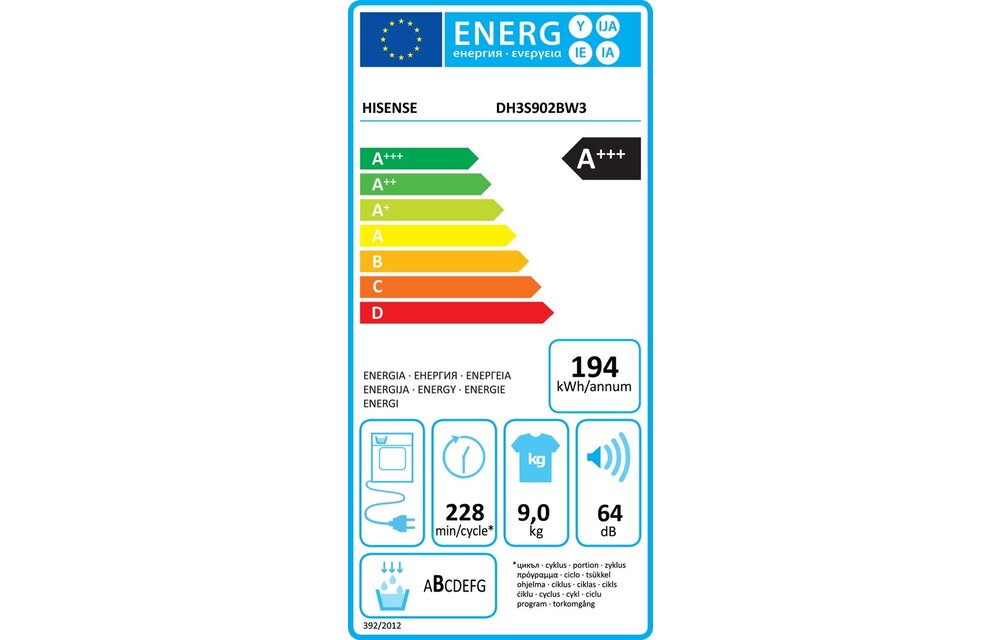 Hisense DH3S902BW3 - Warmtepompdroger