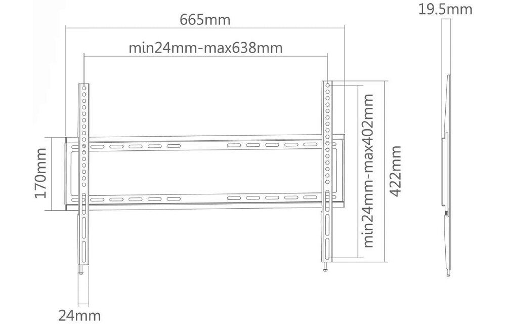 Superior Electronics SUPSTV006 Muurbeugel 37-70 inch - TV muurbeugel