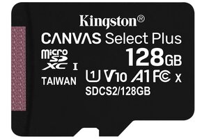 Kingston Canvas Select Plus 128GB Micro SDXC geheugenkaart - Micro SD kaart