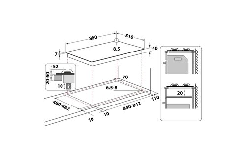 Whirlpool GMAL 9522/IXL - Gaskookplaat