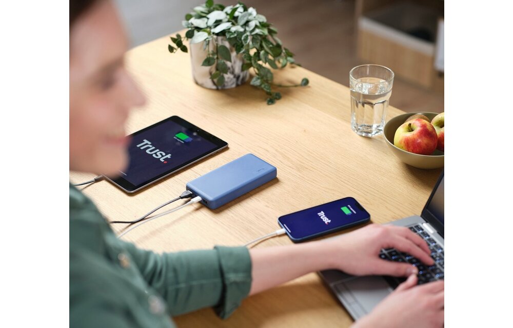 Trust Primo 20.000 mAh Eco Blauw - Powerbank